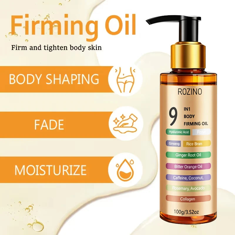 9 in 1 Firming Body Oil, Powerfully Tightens and Instantly Improves Skin Elasticity + Deeply Hydrates Without Drying Out the Skin, Suitable for Both Men and Women, Refreshing and Non-Greasy, Specially Designed Firming Oil for