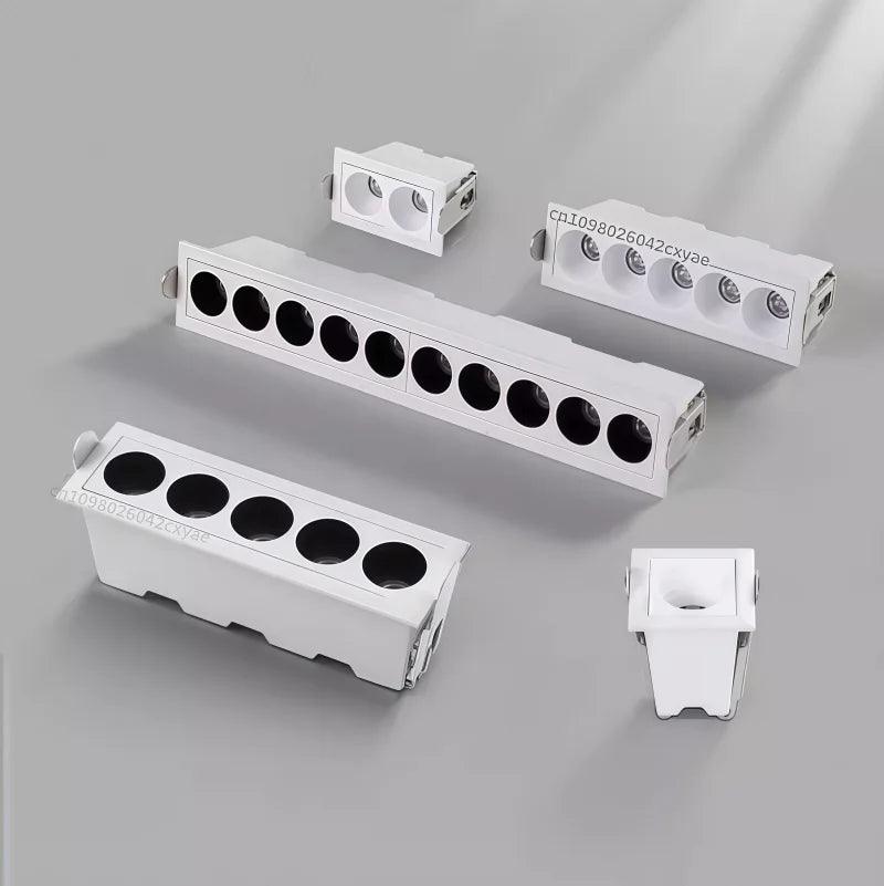 Dimmable Grille Light, COB Ceiling Light, LED Spotlight, Downlight, Anti-Glare Spotlight, AC110-220V, Kitchen Indoor Lighting