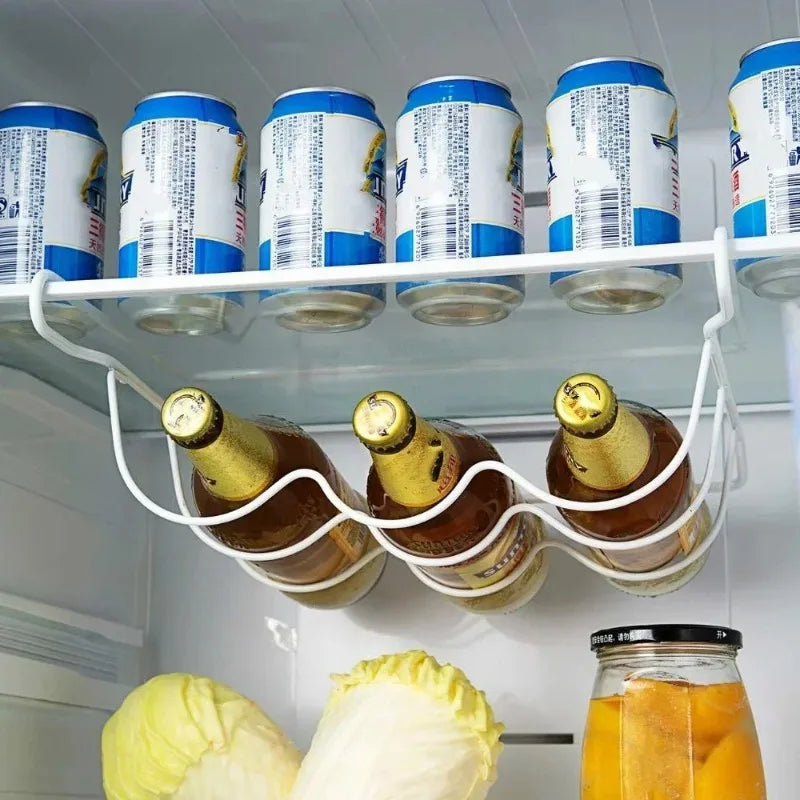 Household Convenience Small Tools Refrigerator Organizer Rack Inside Shelf Beer Wine Bottle Holder Rack Kitchen Storage Shelves