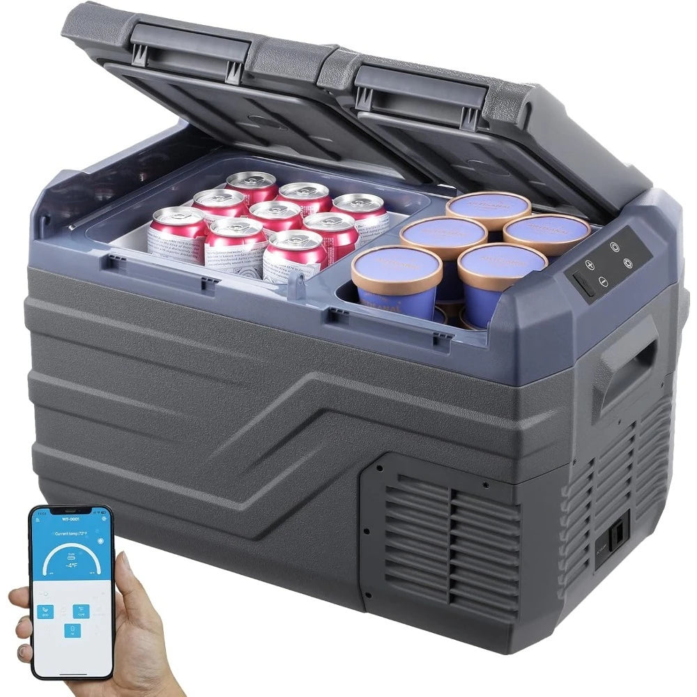 12V 25L Dual Zone Portable Car Refrigerator Freezer AC DC Compressor Cooler for Camping RV Travel-Best Promotion
