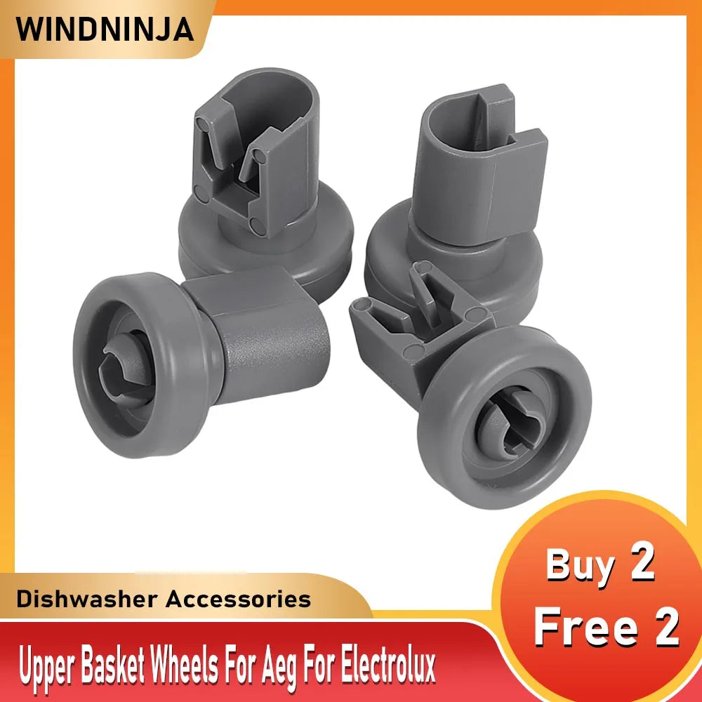 4-Pack Dishwasher Upper Basket Replacement Wheels