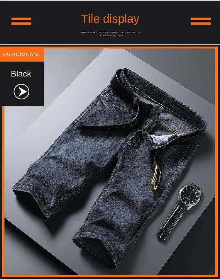 Men Classic Style Men's Slim Denim jorts Summer New Business Fashion Thin Stretch Short Casual jorts Male