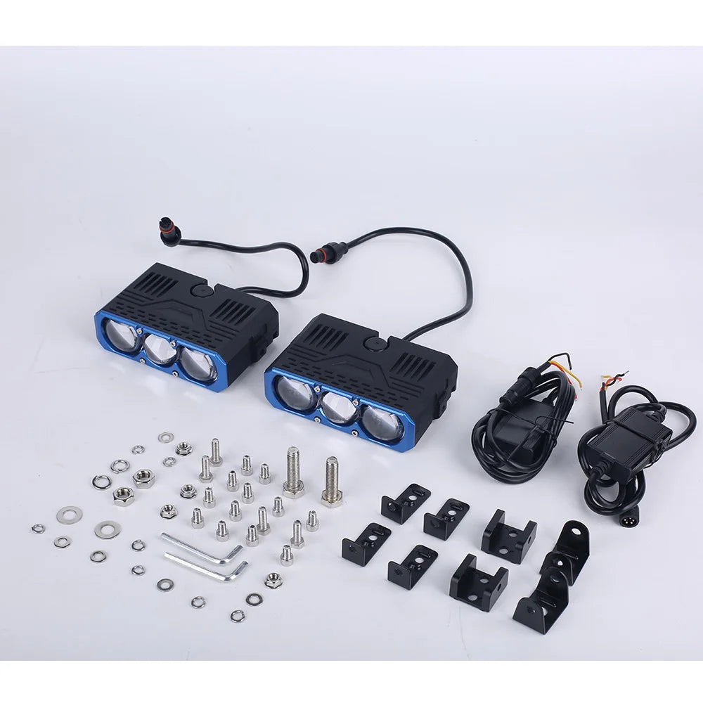 3Lens Spotlight Projector 6000K LED Grille work Light for Car Motorcycle Auxiliary Light Fog Lamp High Power Laser Direct Grid