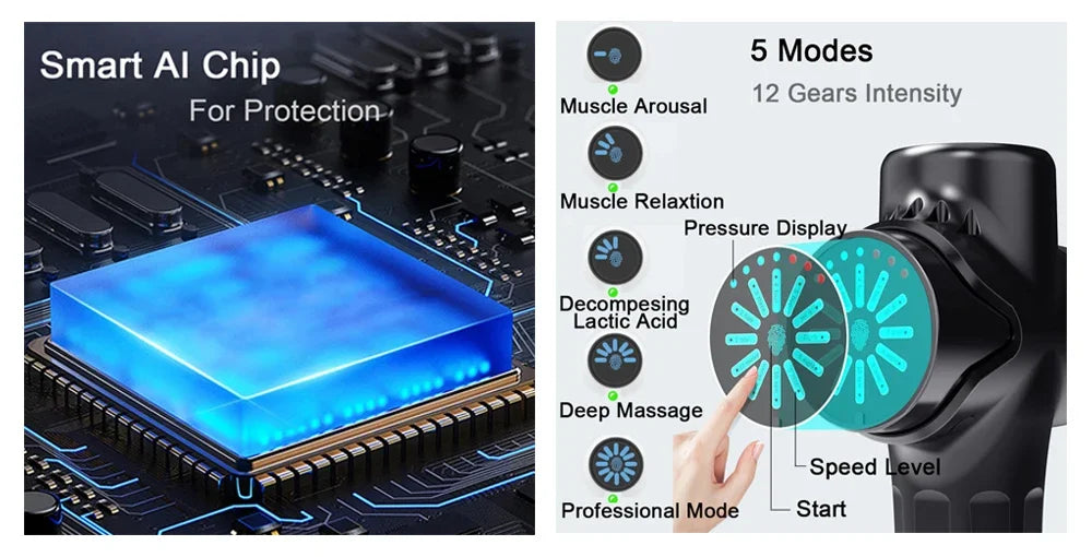 24V Professional Massage Gun With Hot And Cold Compress Electric 12Head High Frequency Fascia Gun Deep Tissue Neck Relax Fitness