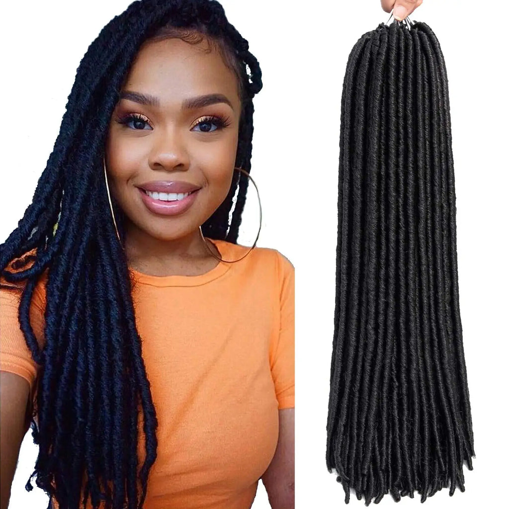 Dreadlocks Crochet Braids Soft Faux Locs Crochet Hair Synthetic Braiding Hair Dreadlocks Faux Locs Soul 18inch Goddess Locs