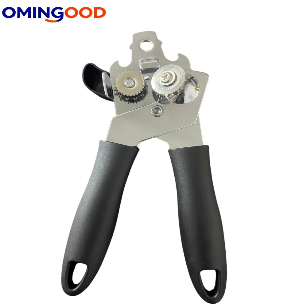 Multifunctional Stainless Steel Can Opener with Grip Side Cut Professional Kitchen Gadget for Tins And Bottles