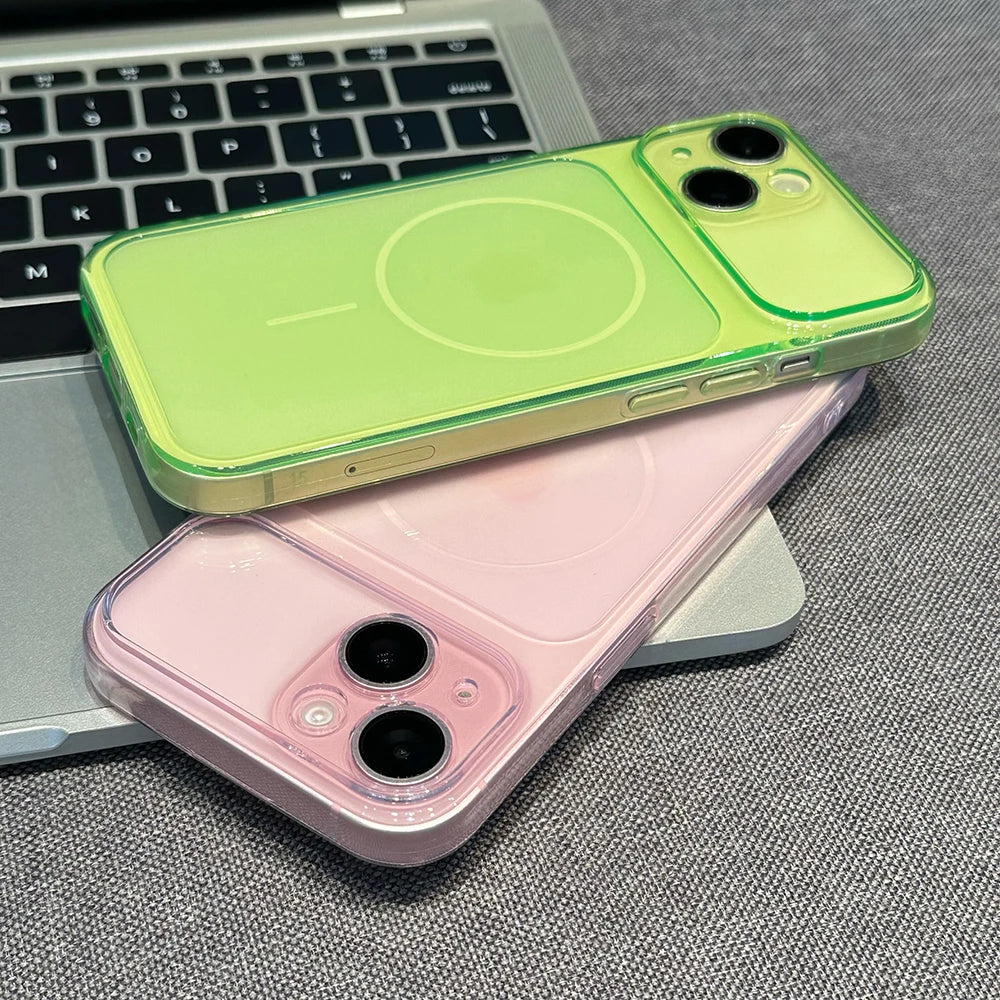 Ultra Thin Matte Clear For Magsafe Wireless Charging Soft TPU Case for iPhone 17 16 15 14 Plus 13 12 11 Pro Max Shockproof Cover