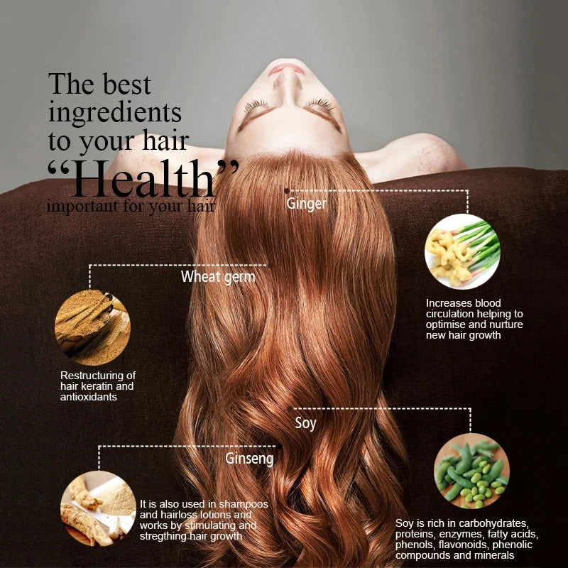 PURC Ginger Hair Growth Shampoo Fast Regrowth Anti Hair Loss Scalp Treatment Shampoo Thicken Nourishing Hair Care 100ml