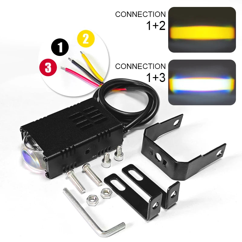 Led Headlight Bumper Fog Lamps Projector Lens Work Light Mini Driving Light Auxiliary Lights For Car Motorcycle Bar Spotlights