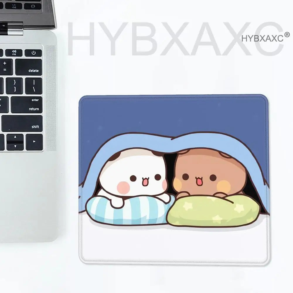 Cute Cartoon Couple DUDU BUBU Mousepad Small LockEdge Mouse Pad For Gamers Computer Desk Pad Rectangular Anti-slip Rubber