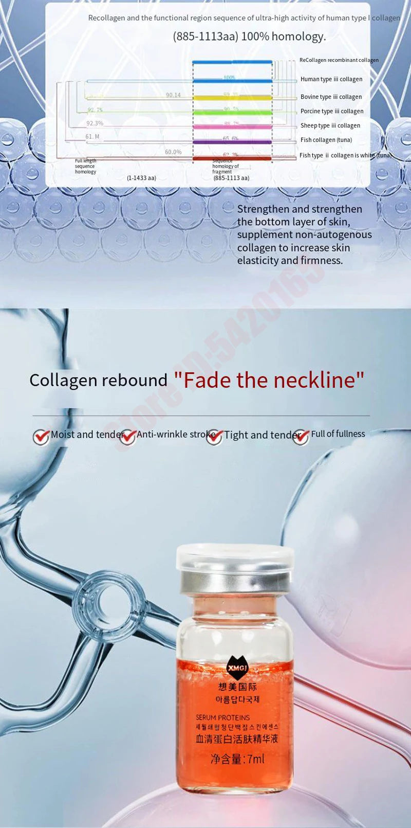 High Quality Serum Protein Collagen Anti-Wrinkle Essence End Wrinkle Essence, Firming Moisturizing Fast Absorption