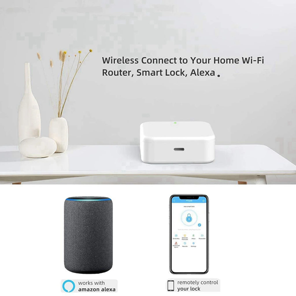 ELECT-2X Bluetooth Wifi Gateway Fingerprint Password Smart Electronic Door Lock Home Bridge Ttlock App Control Gateway Hub