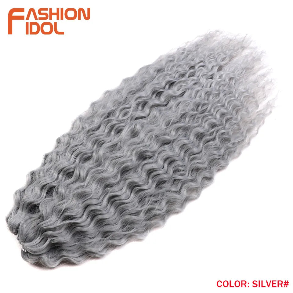 FASHION IDOL 24 Inch 300g Ariel Hair Synthetic Crochet Curly Hair Water Wave Braid Hair Ombre Blonde Braiding Hair Extensions