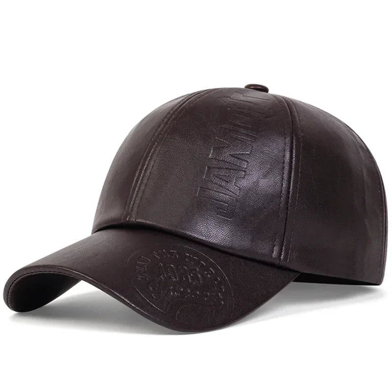 Unisex 1985 Letter Imprinting Leather Baseball Caps Spring and Autumn Outdoor Adjustable Casual Hats Sunscreen Hat