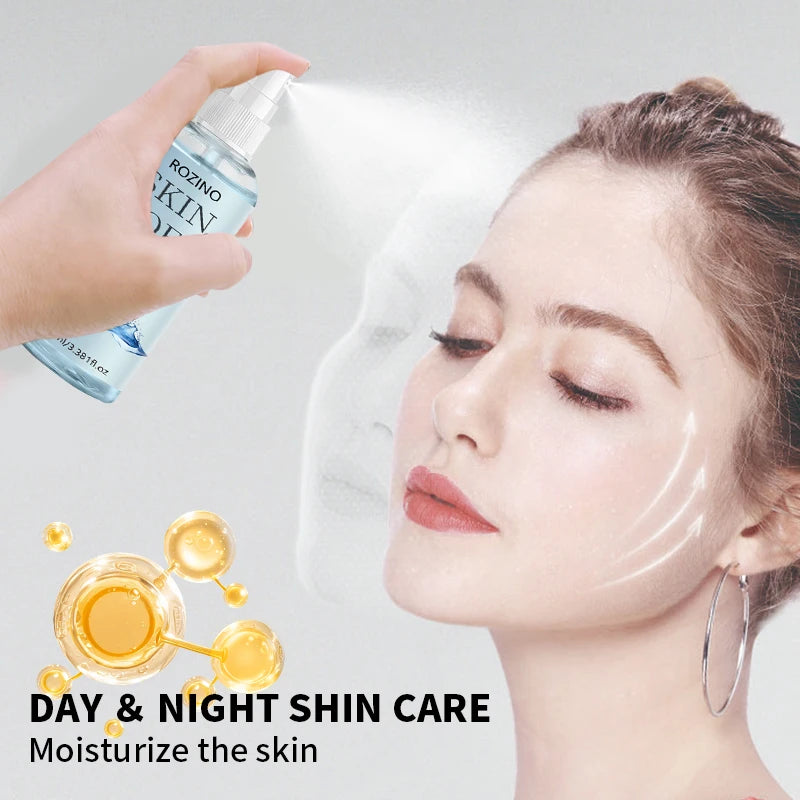 Deeply moisturizing facial care spray, anti-aging skincare, tightens and evens skin tone, smoothes wrinkles, and makes the skin look brighter