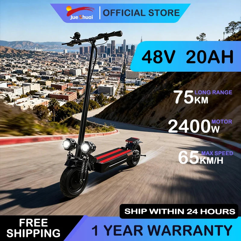 75km Long Range Electric Scooter 20Ah Battery 65km/h Top Speed Street Tires Adults Scooter Long battery life for commuting