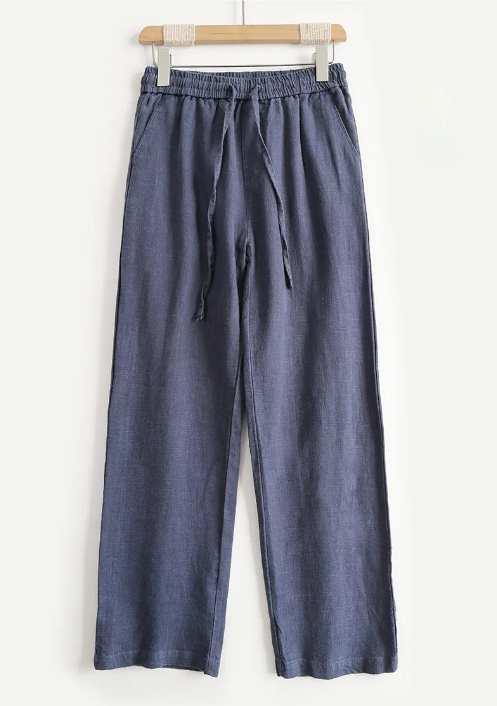 Summer Men's High-Grade Linen Pants Loose Comfortable Breathable Fashion Solid Color Casual Straight Leg Cotton Hemp Trousers