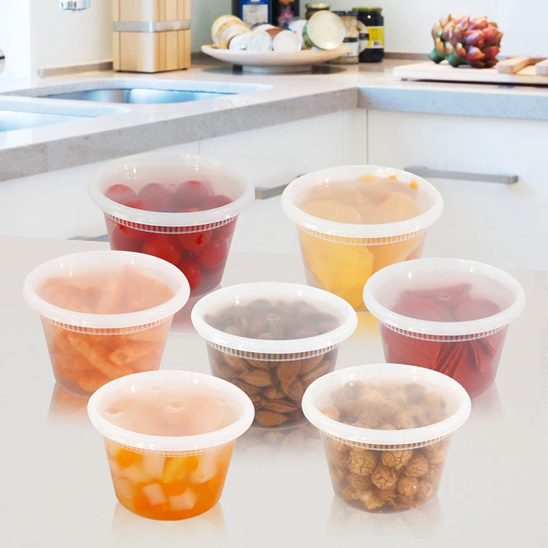 〔YY110〕10 Pcs Food Packing Container Food Grade BPA-Free Clear Plastic Food Storage Box With Lid Microwave Safe Meal Takeaway