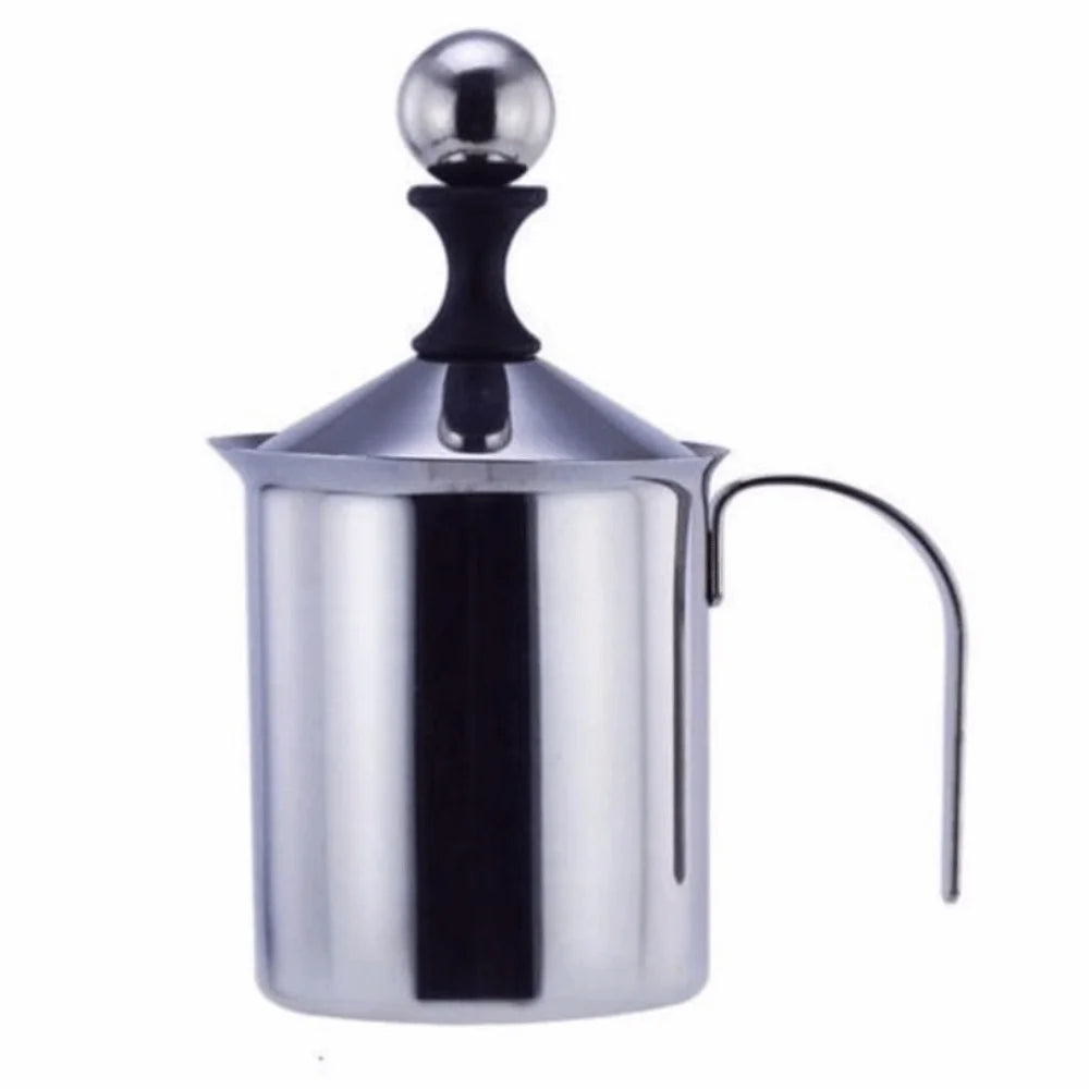 Double Mesh Stainless Steel Milk Frother Professional Modern Simplicity Manual Milk Frother Handheld Design
