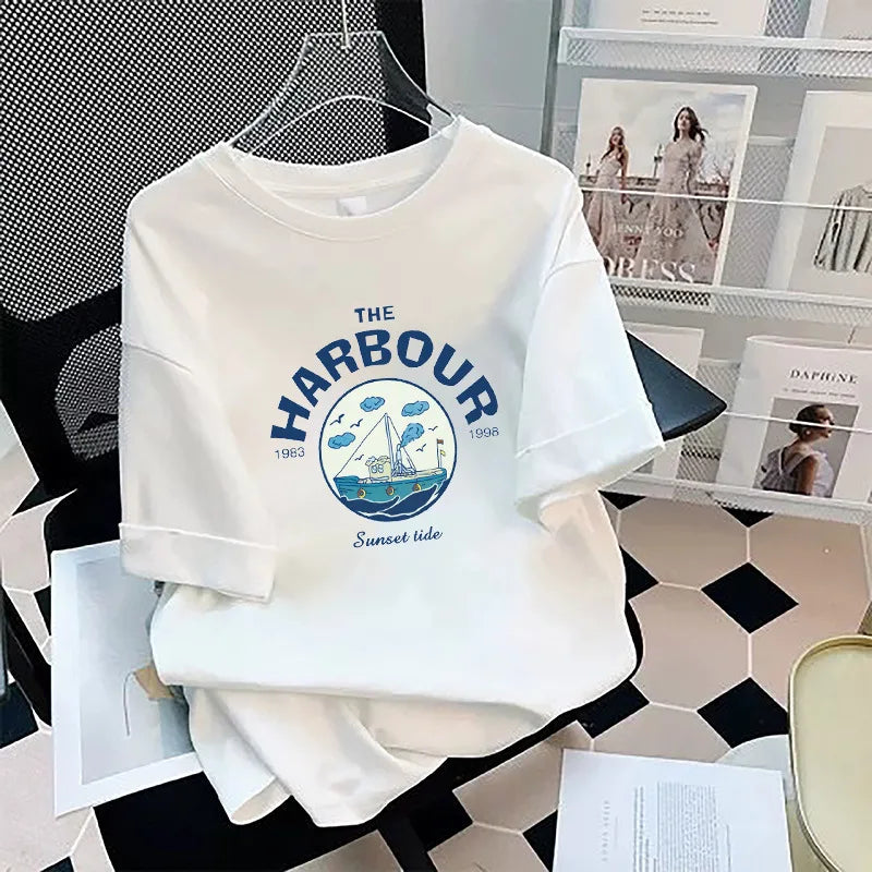 Loose Cotton Short Sleeve T-Shirt plus Size Men's Style Summer Top Comfortable Breathable Bottoming Shirt for plus Size Women