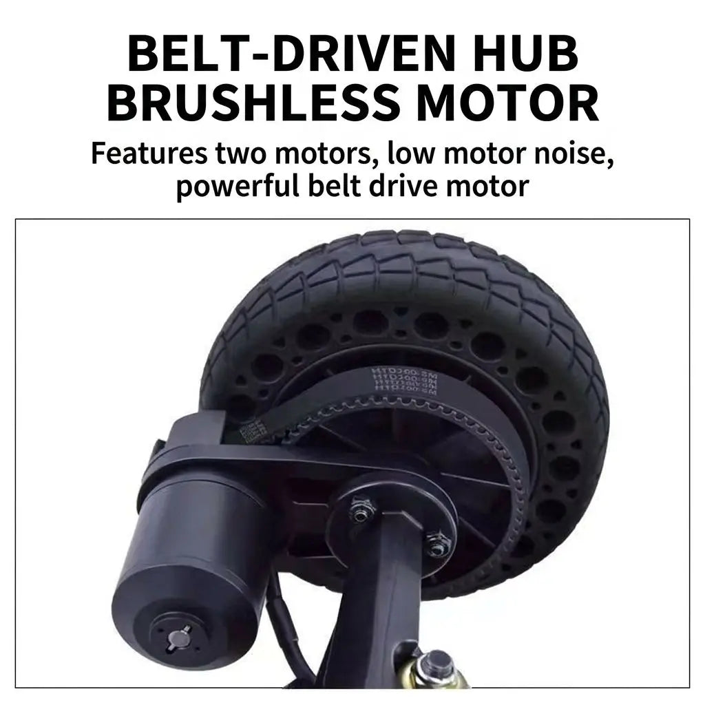 Dual motor off-road electric skateboard, 4-wheel all-terrain belt drive electric longboard