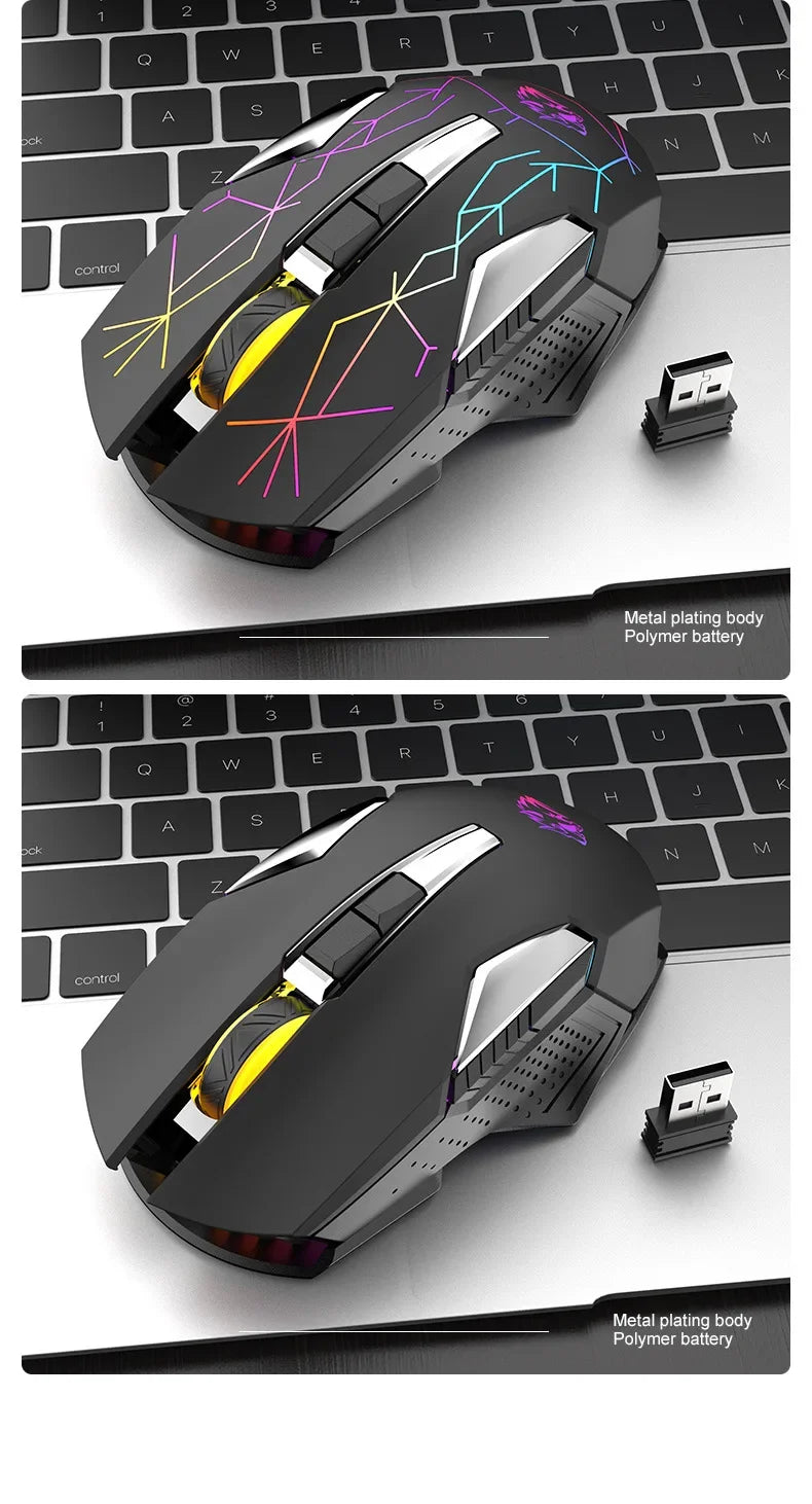 Ziyoulang X18 Wireless Charging Mechanical Mouse RGB 2400dpi Esports Gaming Mouse Pc Office Laptop Gaming Computer Free Wolf X18