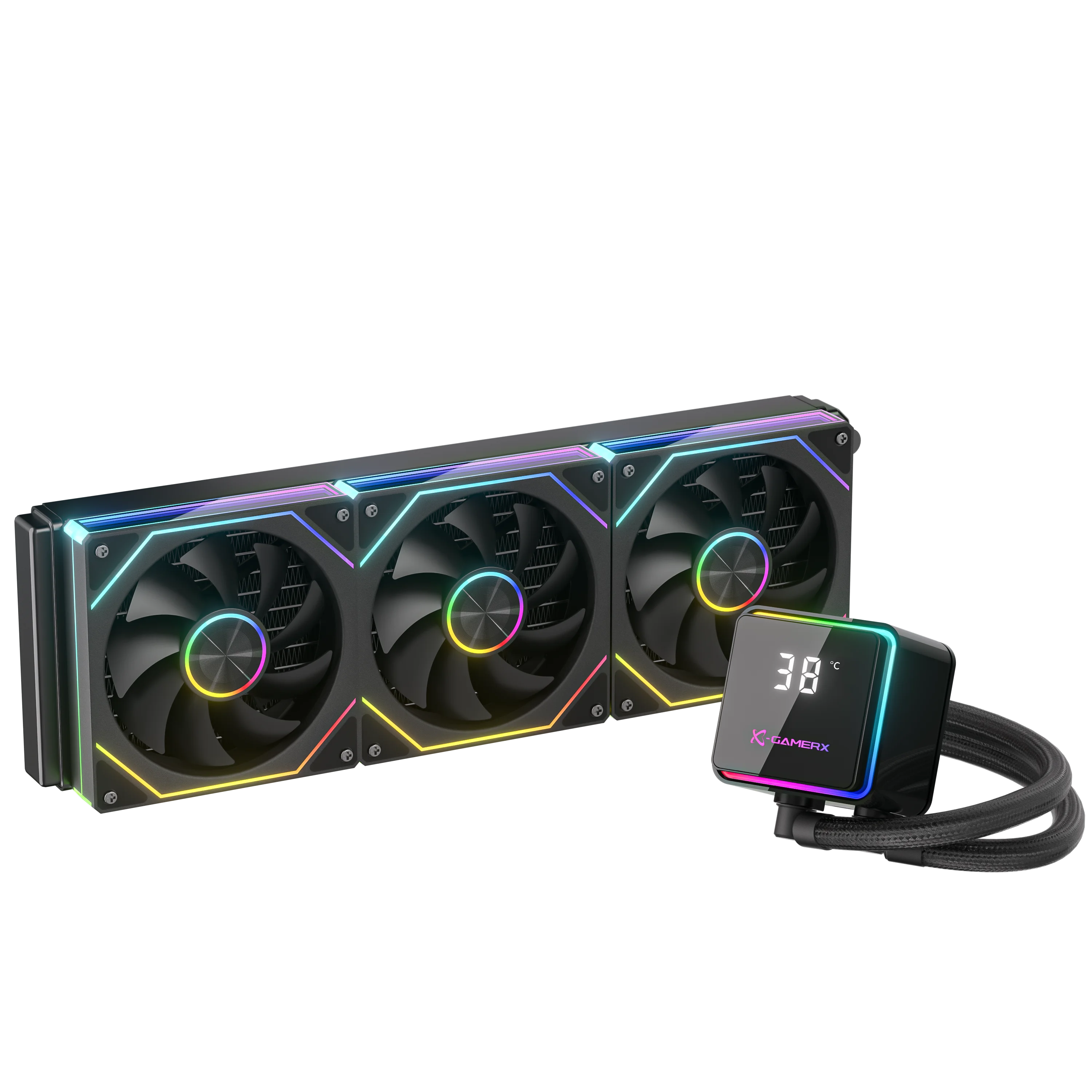 X-GAMERX M240 M360 Liquid Cooling ARGB Dynamic Light Synchronization Thermal Display Integrated Water Cooling Radiator
