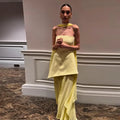 Elegant Halter Long Dress Women's Loose Sleeveless Off Shoulder Floor-length Dresses 2025 Spring Summer Lady Solid Stylish Robes