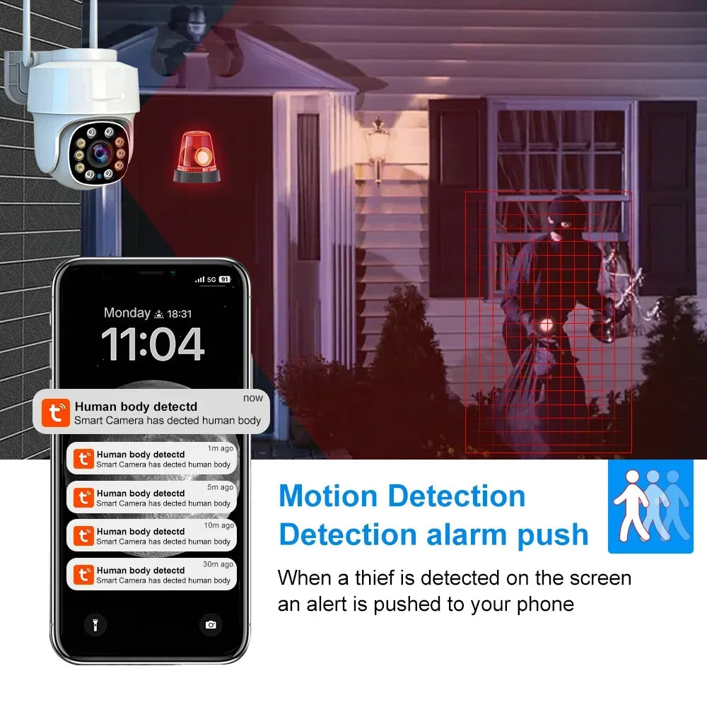 Tuya Smart Life 5MP Outdoor Waterproof Home Security Auto Tracking AI Human Detection Camera WIFI Network Surveillance Camera