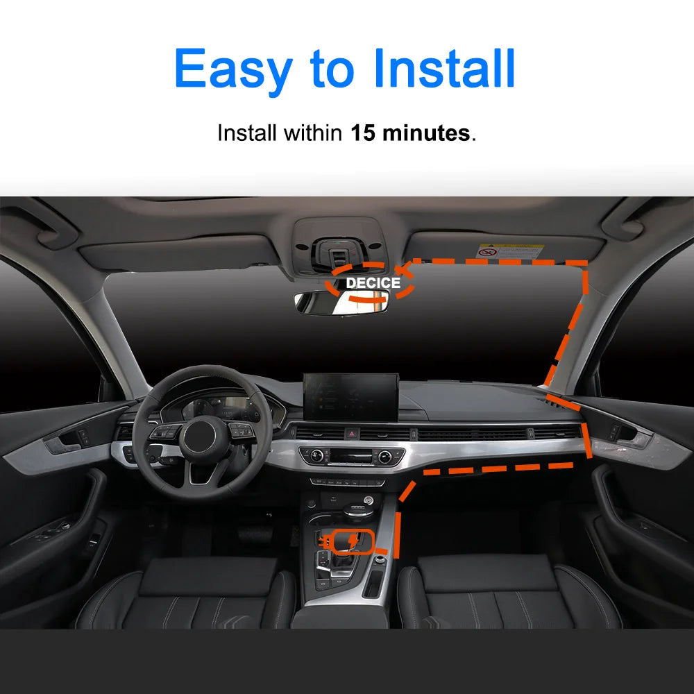 Aprilboy 10'' 4K Mirror Dash Cam Dual Camera with Wireless Carplay Android Auto Parking Assistance Loop Recording Navigation