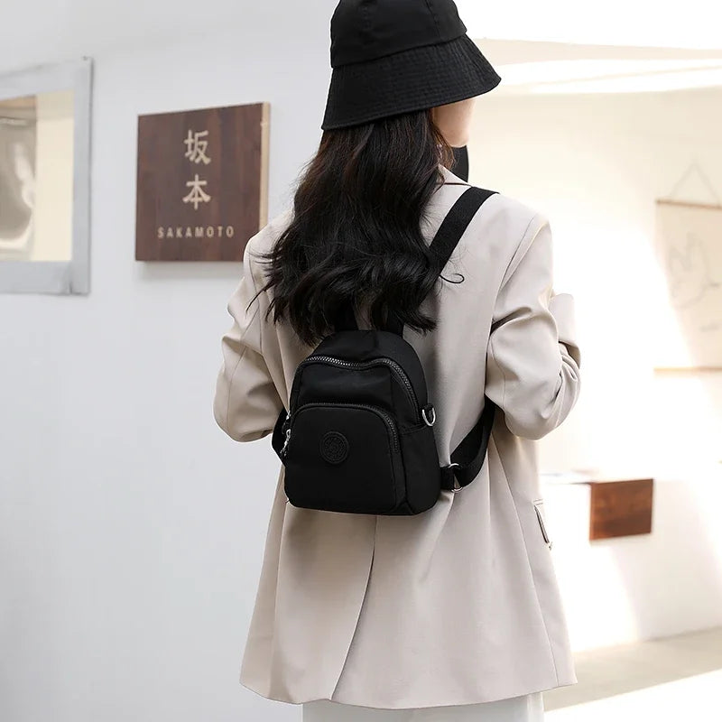 Women's Travel Casual Backpack College Students School Bag Korean Small Canvas Backpack Waterproof Fashion Shoulder Bags