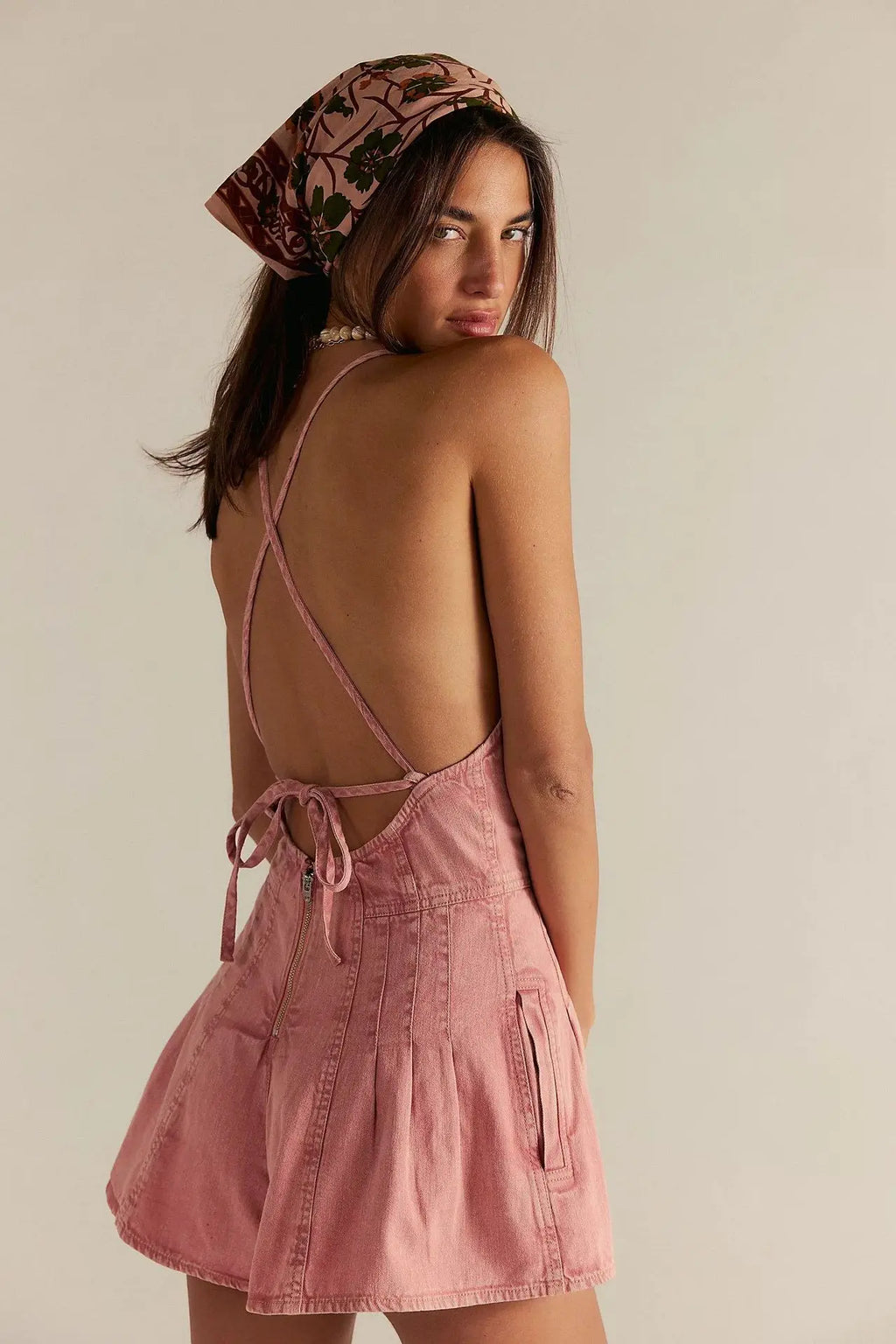 Women's Loose Denim Overalls Shorts High Waist  Style Spring Collection No Brand Youth Fashion Medium Thickness Sleeveless