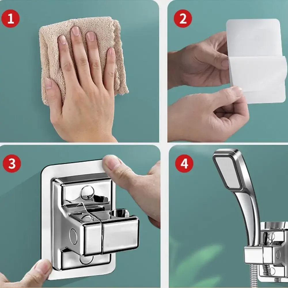 Universal Bathroom Support Home Clamps Shower Head Holder Sprayer Fixed Base Wall-Moun Bracket