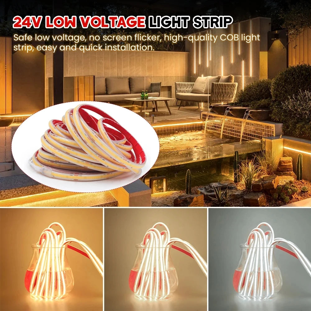 1200mAh 2400mAh 7200mAh COB Solar LED Strip Neon Light Sign DC 24V Flexible Waterproof IP68 IP67 Adhesive Tape Diode Lamp Linear