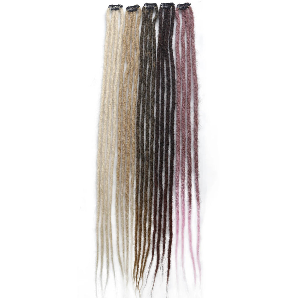 2Pcs Clip in Braid Hair Extensions Wig Synthetic Dreadlock Hair Pieces Bohemian Hair Accessories For Women Daily/Party Use