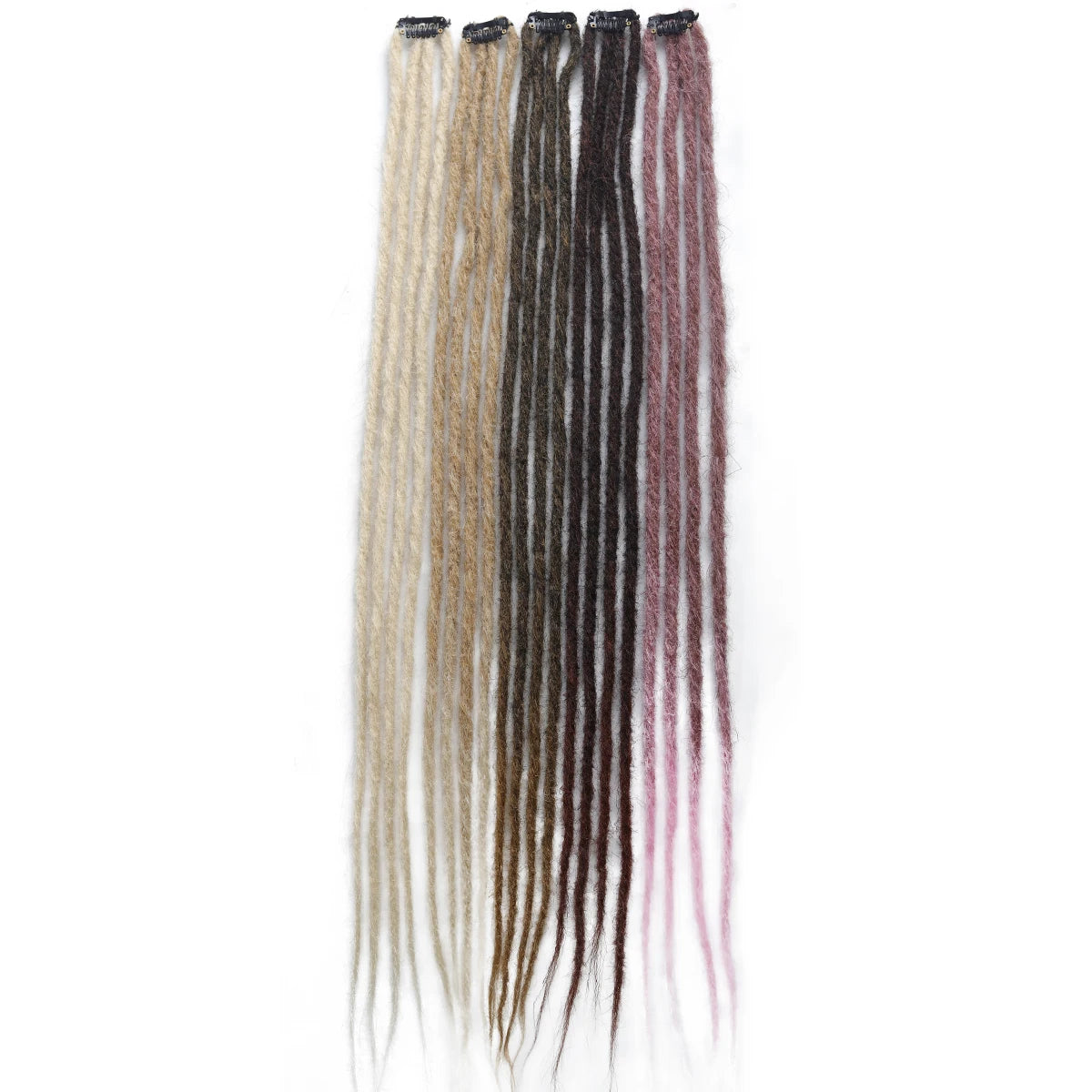2Pcs Clip in Braid Hair Extensions Wig Synthetic Dreadlock Hair Pieces Bohemian Hair Accessories For Women Daily/Party Use