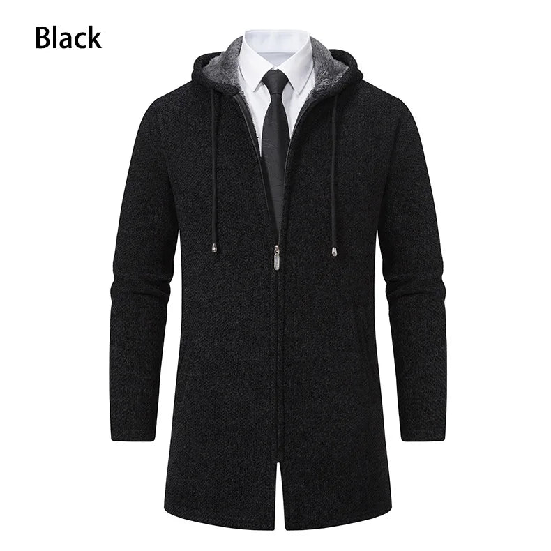 Men's Knitted Cardigan Casual Hooded Coat Slim Fit Autumn and Winter New Sweater Coat Men's Sweater