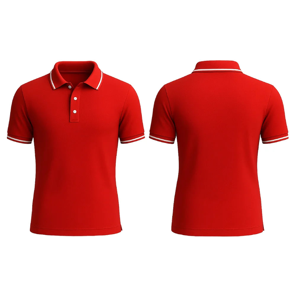 Vietnam OEM Men's Short Sleeve Casual Shirt | Knitted TC 60% Cotton 40% Polyester | Front Solid/Contrast Collar