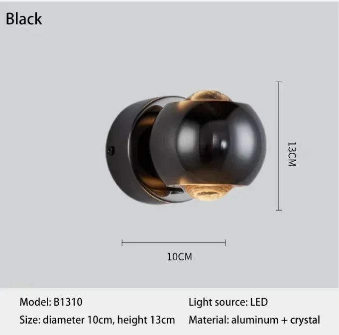 Luxury Art Aluminum Wall Light Glass Decoration Wall Lamp for Living Dining Room Bedroom Corridor Staircase Home Decor Sconce