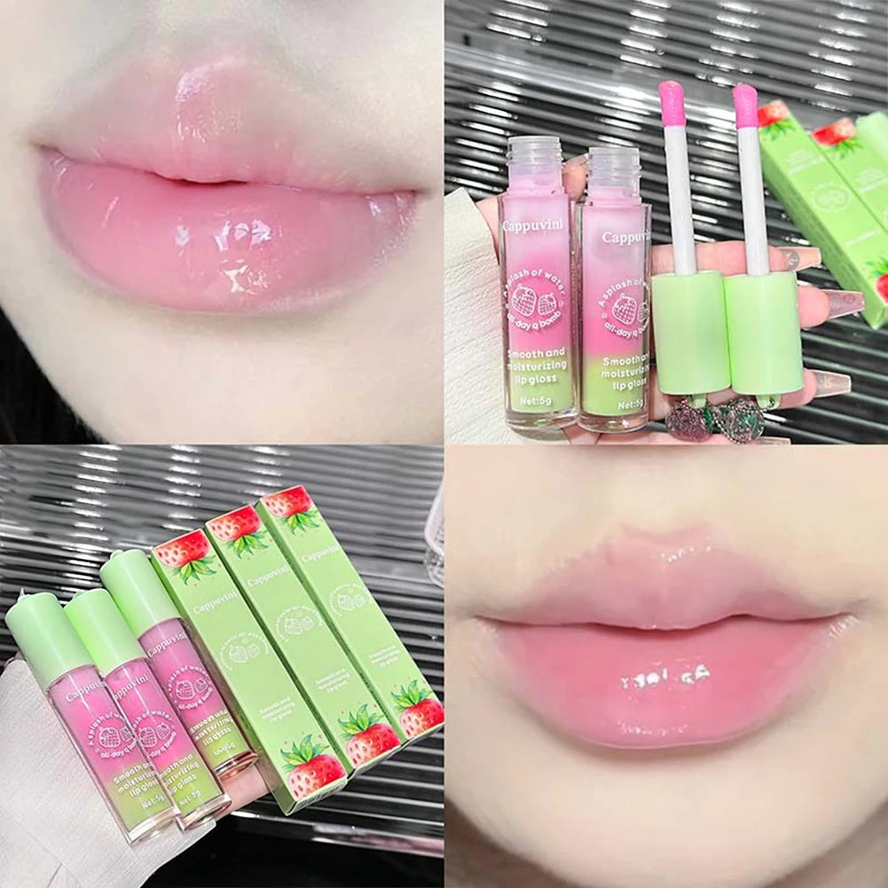 Water Light Moisturizing Hydrating Anti-Wrinkle Lip Gloss Care Korean Style Plump Lips Mirror Type Unisex Winter Essential