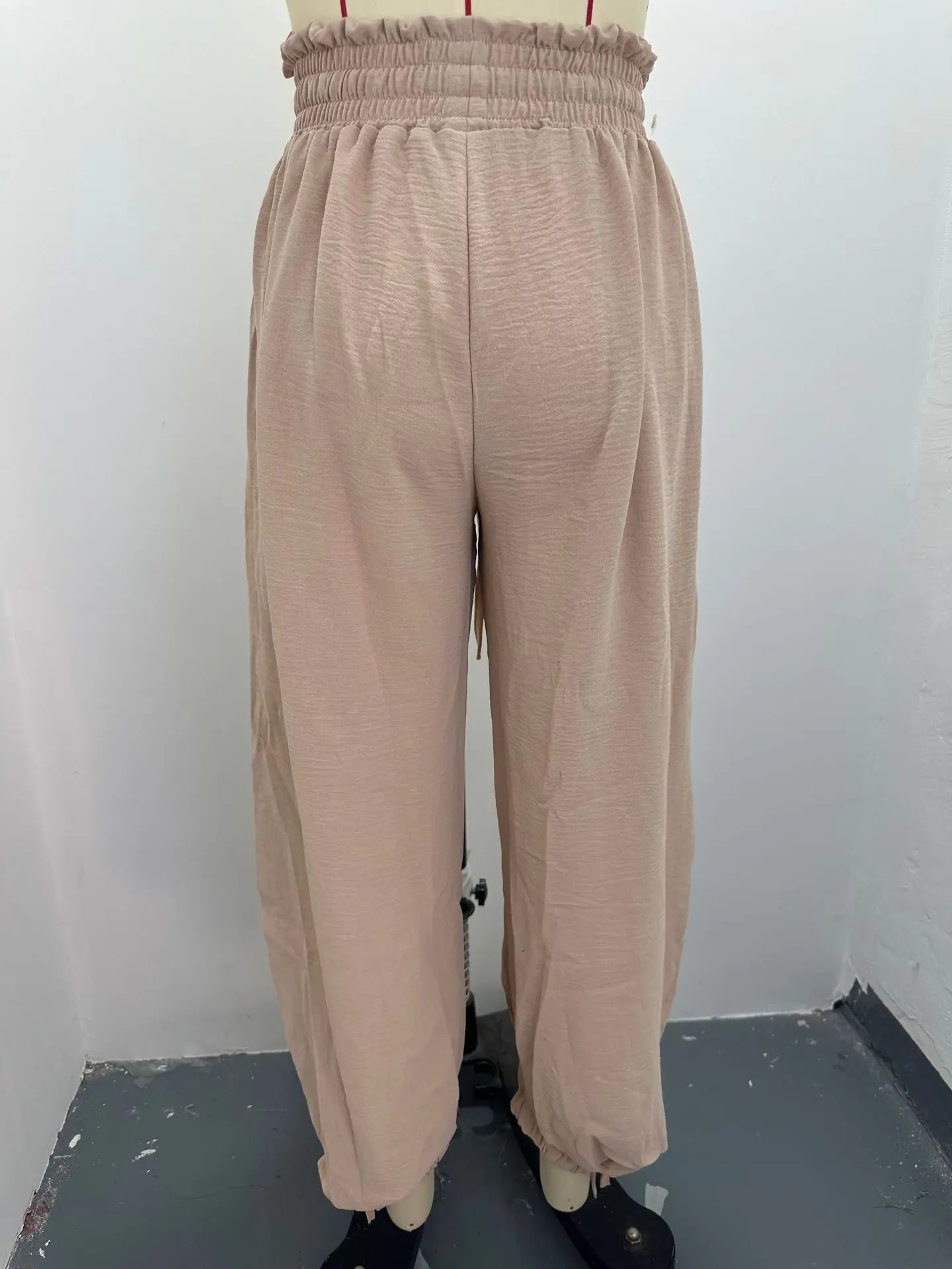 2026 New Drawstring Lantern Pants Women's Casual High Waist Loose Trousers Spring Summer Fashion Streetwear Female Joggers Pants