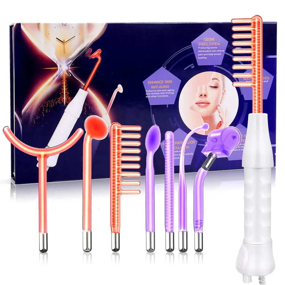 7 in 1 High Frequency Beauty Machine/ Professional Portable Handheld High Frequency Facial Skin Beauty Machine