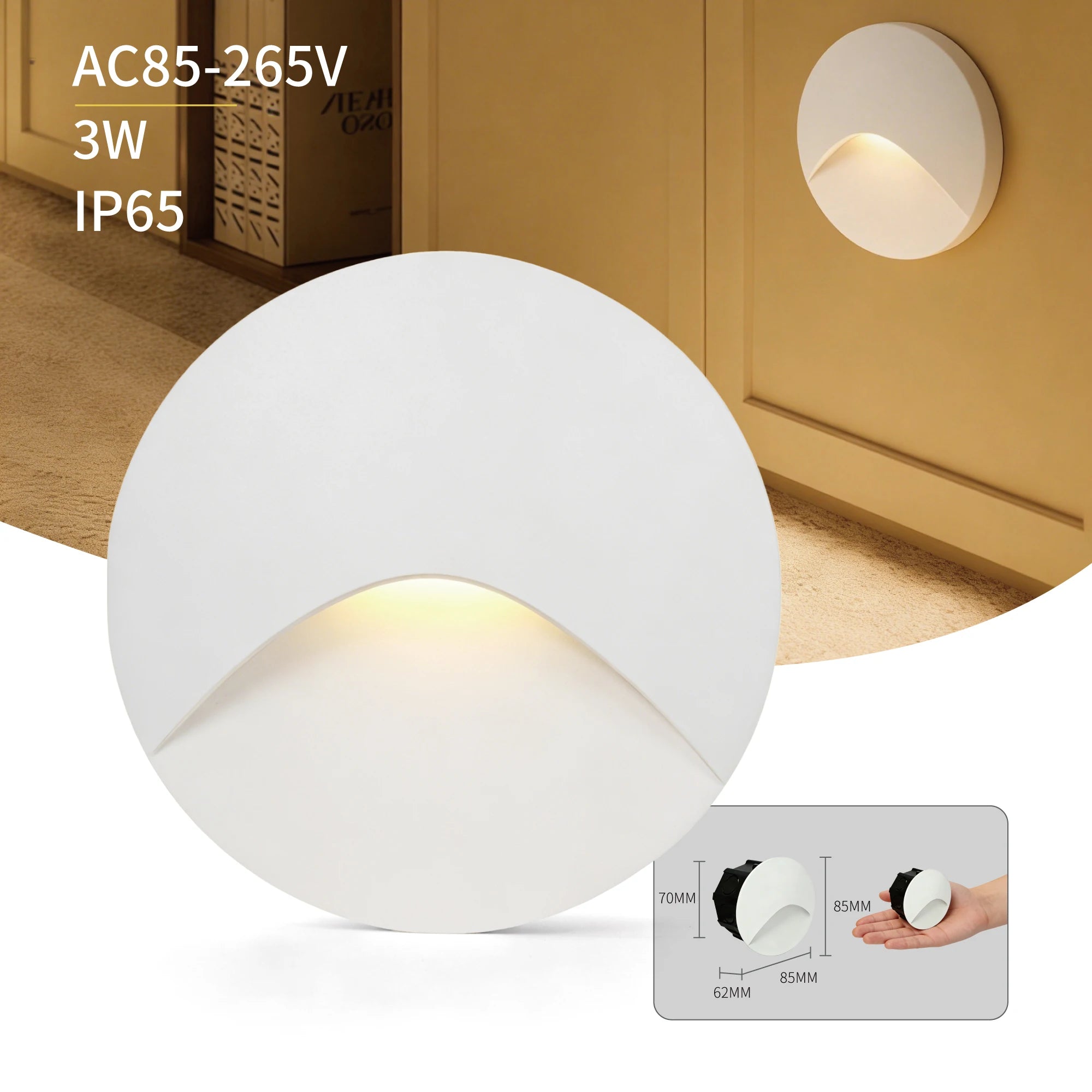 3W Stair Light Indoor Wall Lamp Step Light Aisle Corridor Night Light AC85-265V Waterproof IP65 Wall Light