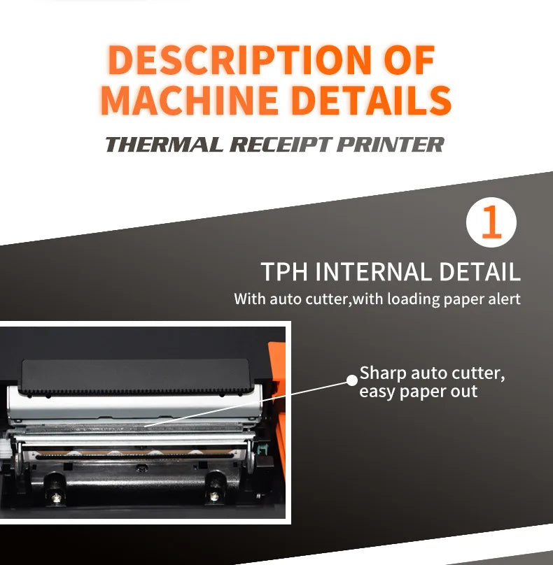 80MM thermal bill printer, automatic paper cutting, front desk receipt, kitchen order quick printing