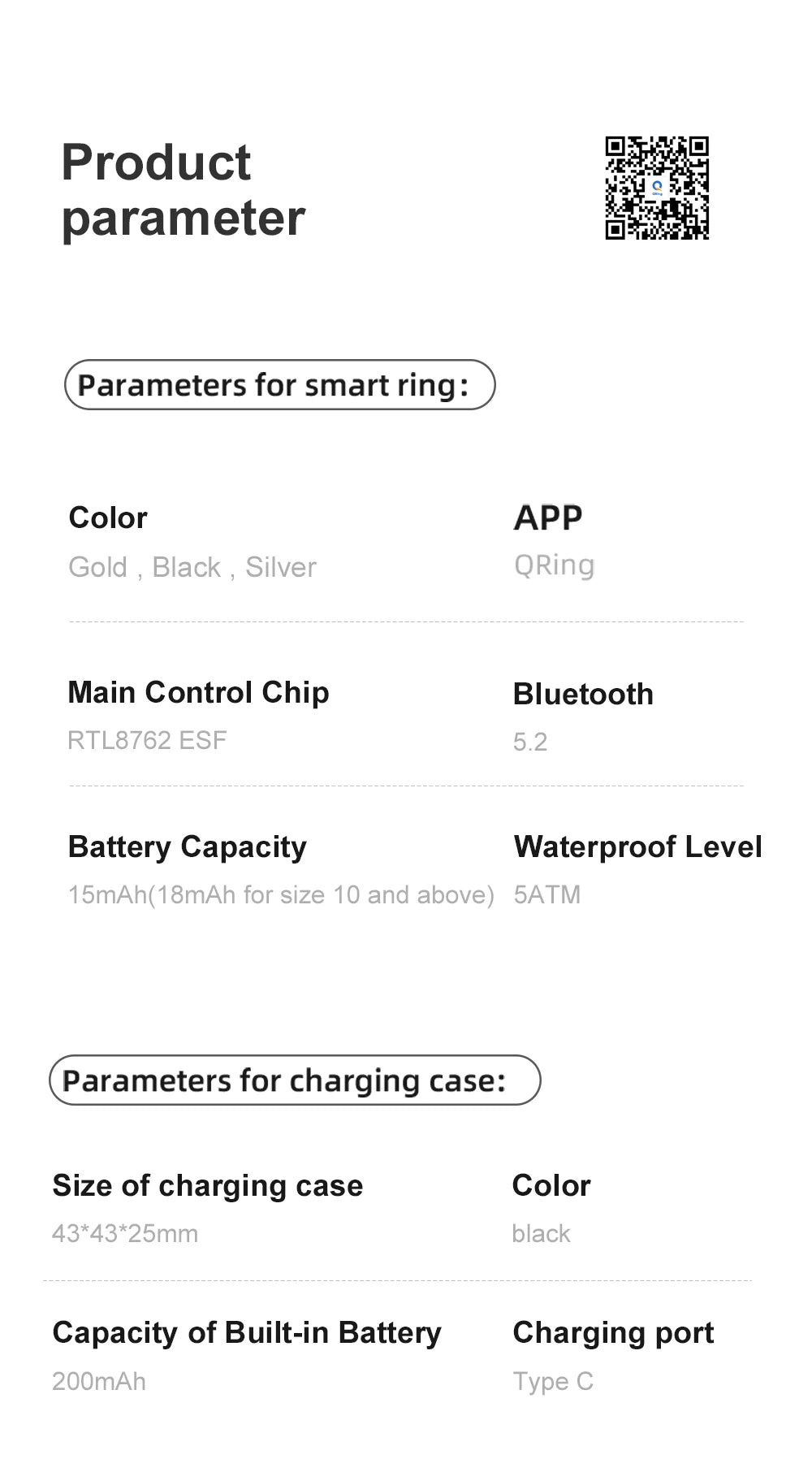 2024 COLMI R09 Smart Ring Men Women with Charging Case, Health and Sleep Monitor, Skin Temperature Monitor, 60 days battery life