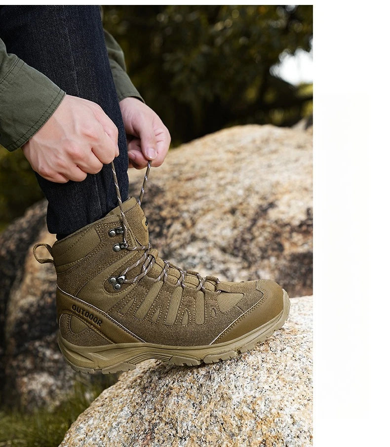 Outdoor Hiking Boots Men Shoes Anti-slip Wear-resistant Thick-soled Sports Shoes Men Breathable Comfortable Casual Shoes Men