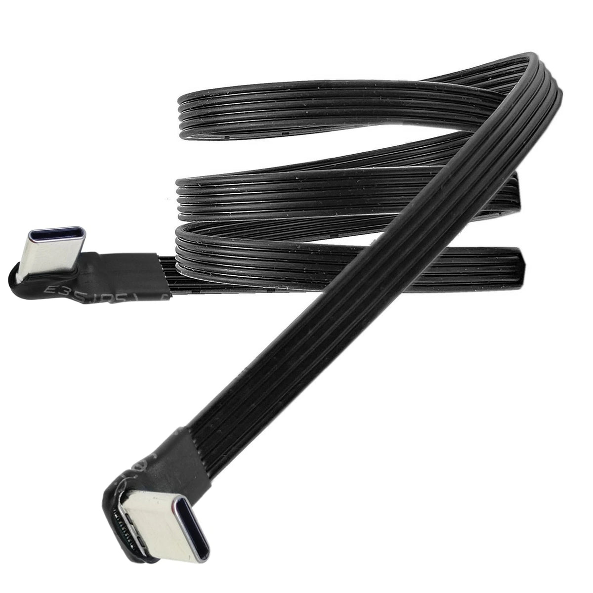 20CM 30CM 10CM 5CM USB 2.0 Type-C Flat Cable Extension FPC Cable USB 2.0 USB-C 90° Up/Down Angled Plug 5CM-1M