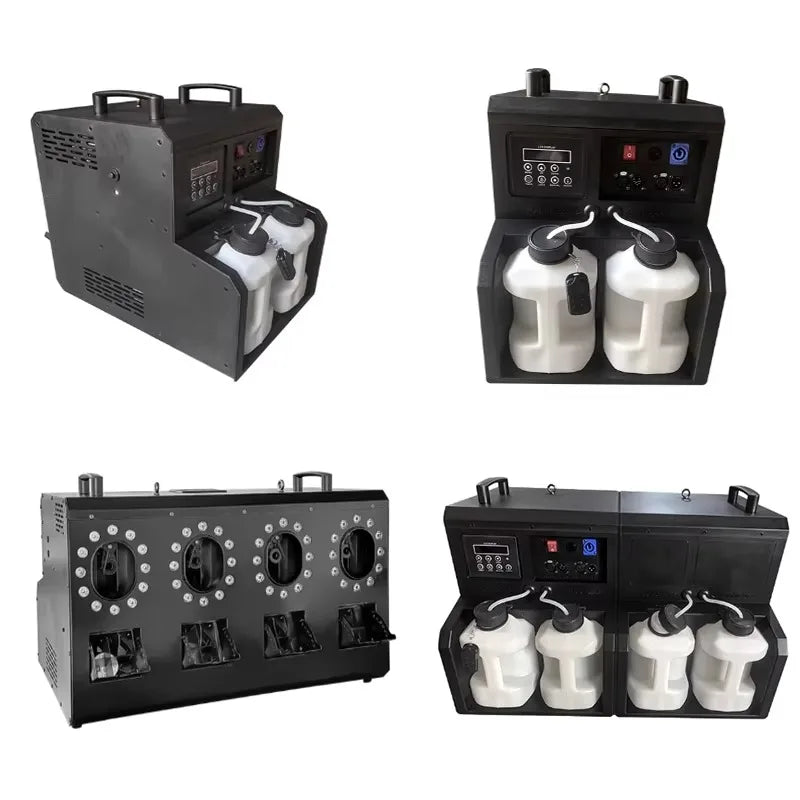 Stage Lighting LED Fog Bubble Machine 1500W Double Holes Automatic 1.2L Tank Capacity Bubble Fog Smoke