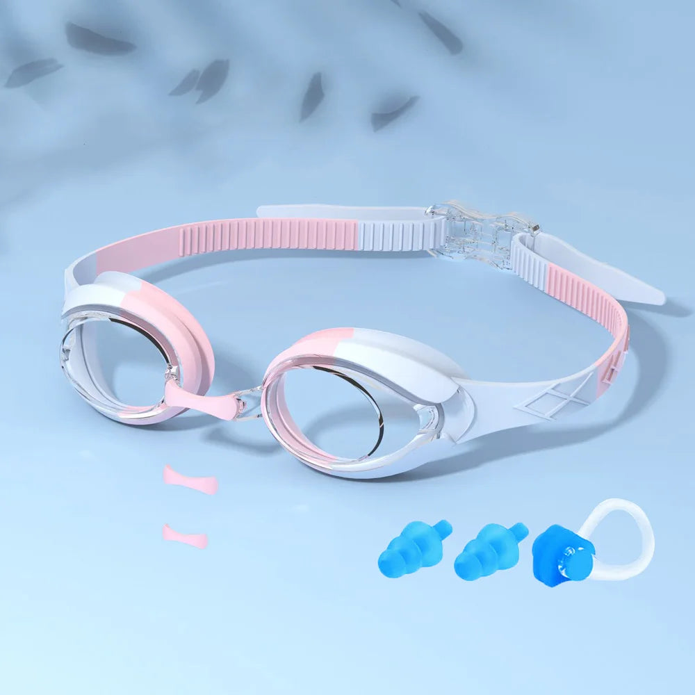 Kids Swimming Goggles Waterproof Swim Eyewear Glasses Anti-fog&Leak Girls Boys Youth Quick Adjustable Strap Age 3-14 Years Old