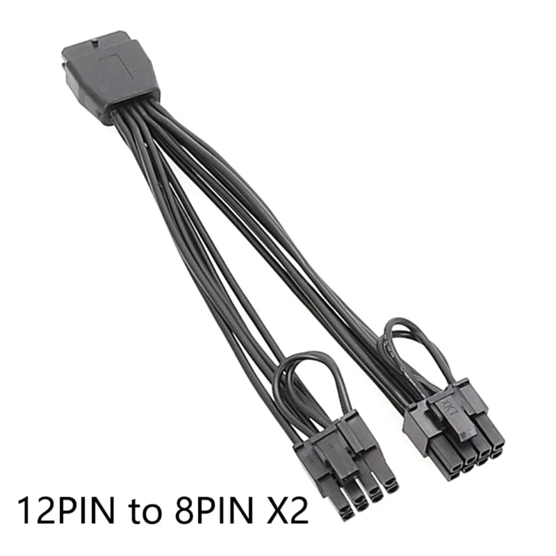 12PIN to Two 6+2 Graphics Card Cable Adapter 12Pin Female to 2x 6+2Pin Male for PCIe Power Cable for Graphics Cards